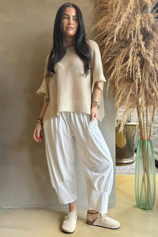 Jo Jo Quirky Classic Barrel Pant White - 